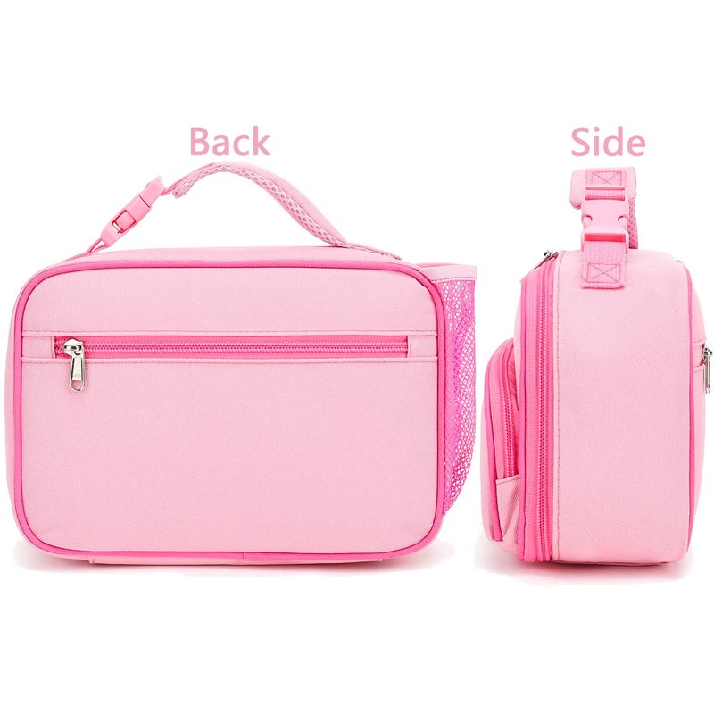 FlowFly Kids Lunch box Insulated Soft Bag Mini Cooer Back to School Thermal Meal Tote Kit for Girls, Boys,Pink - Image 5